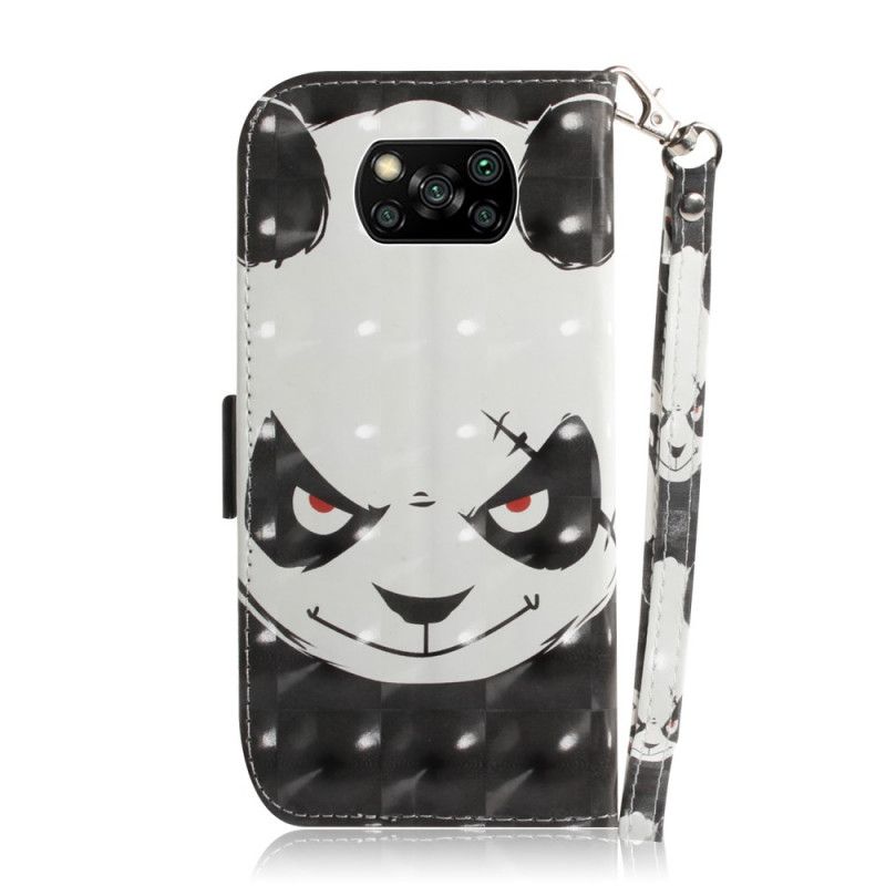 Housse Poco X3 Angry Panda À Lanière