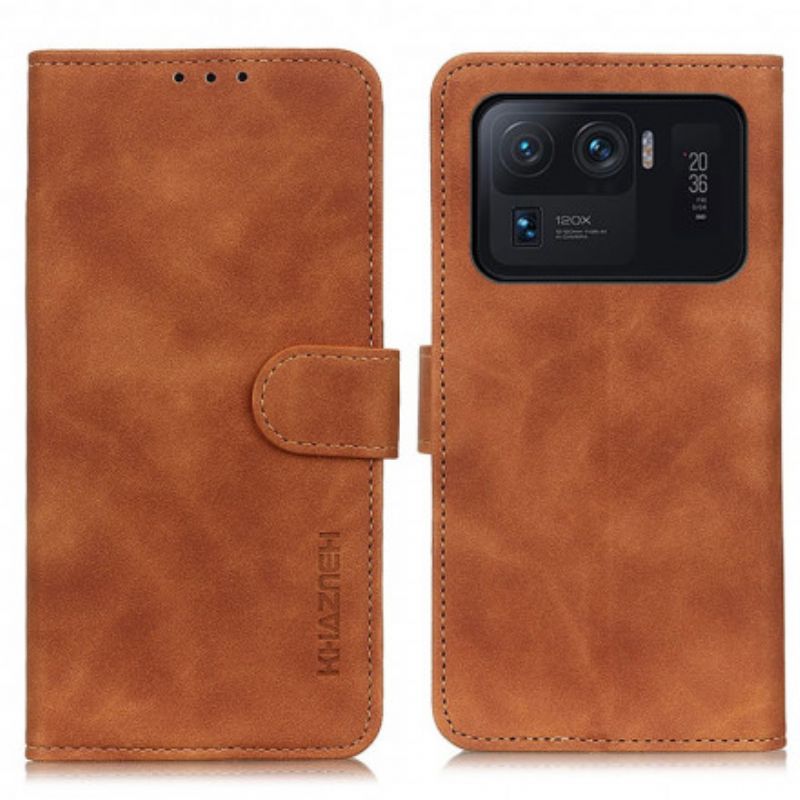 Housse Pour Xiaomi Mi 11 Ultra Effet Cuir Vintage Khazneh