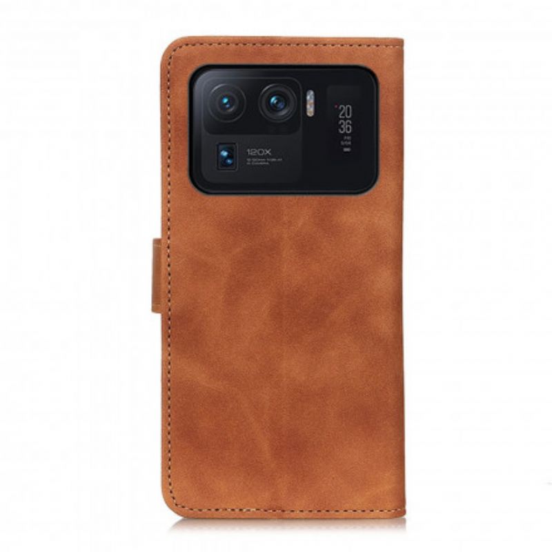 Housse Pour Xiaomi Mi 11 Ultra Effet Cuir Vintage Khazneh