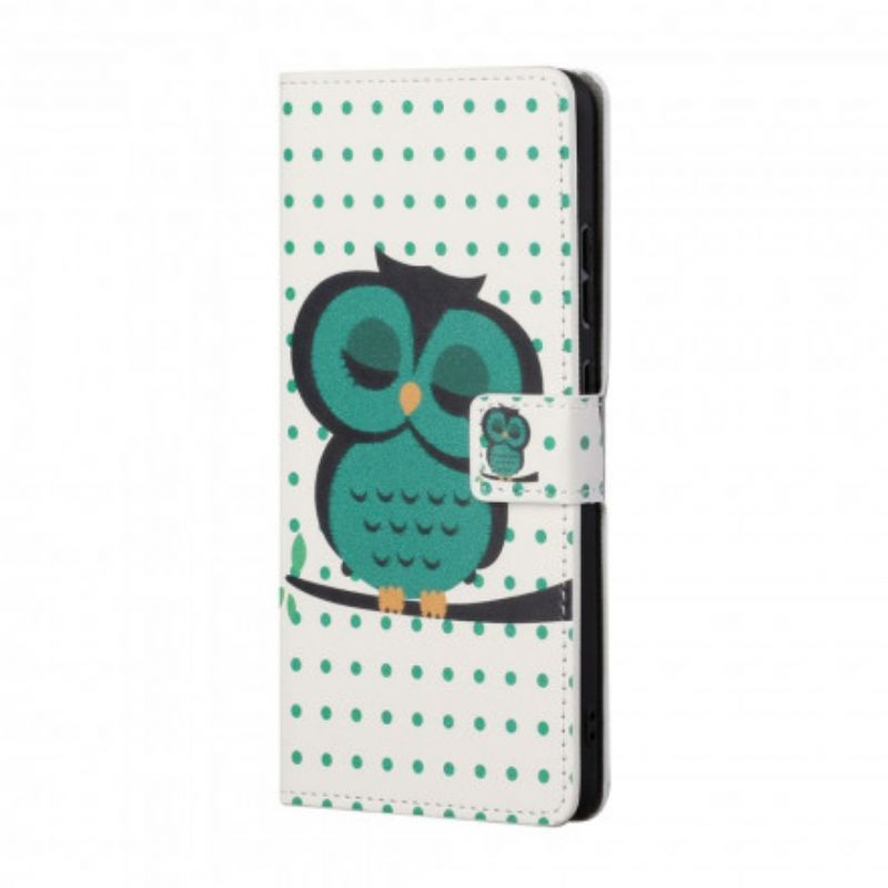 Housse Pour Xiaomi Redmi 10 Hibou Endormi À Lanière