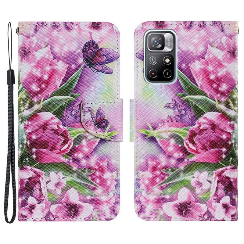 Housse Pour Xiaomi Redmi Note 11 / Poco M4 Pro 5G Papillon Et Lotus