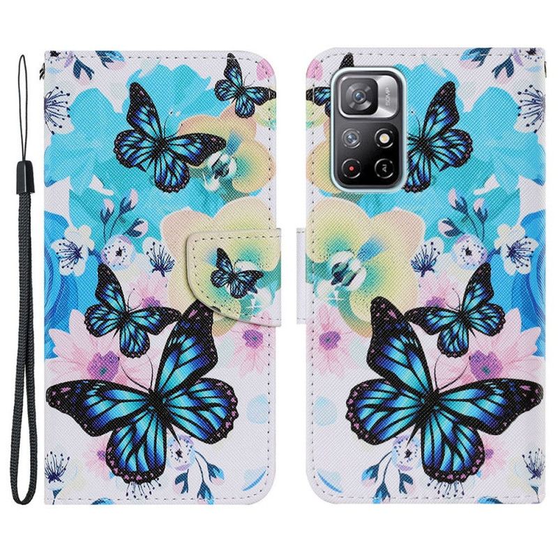 Housse Pour Xiaomi Redmi Note 11 / Poco M4 Pro 5G Papillons Et Fleurs D'été