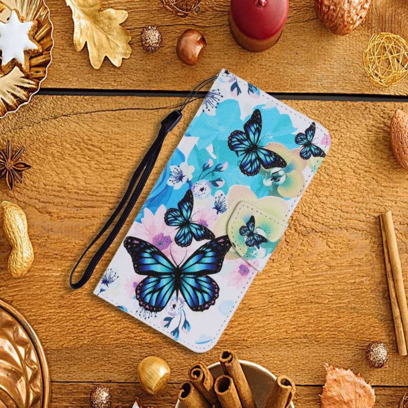 Housse Pour Xiaomi Redmi Note 11 / Poco M4 Pro 5G Papillons Et Fleurs D'été