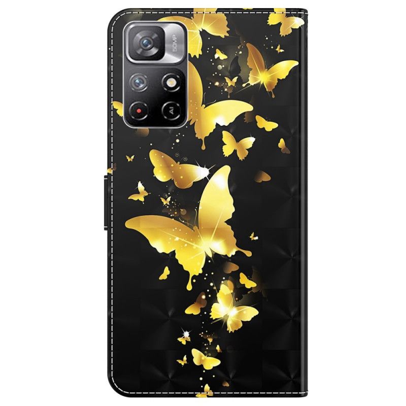 Housse Pour Xiaomi Redmi Note 11 / Poco M4 Pro 5G Papillons Jaunes