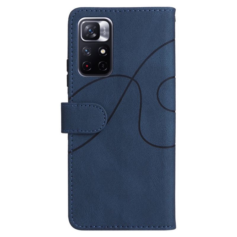 Housse Pour Xiaomi Redmi Note 11 / Poco M4 Pro 5G Simili Cuir Bicolore Signature