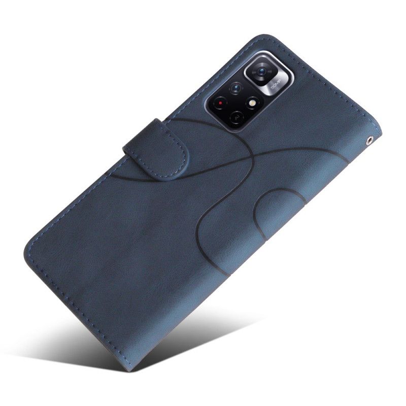 Housse Pour Xiaomi Redmi Note 11 / Poco M4 Pro 5G Simili Cuir Bicolore Signature