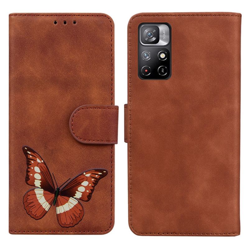 Housse Pour Xiaomi Redmi Note 11 / Poco M4 Pro 5G Skin-touch Papillon