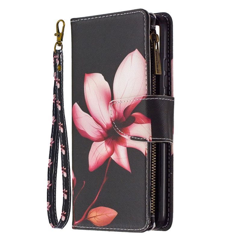 Housse Xaiomi Redmi 9c Poche Zippée Fleur