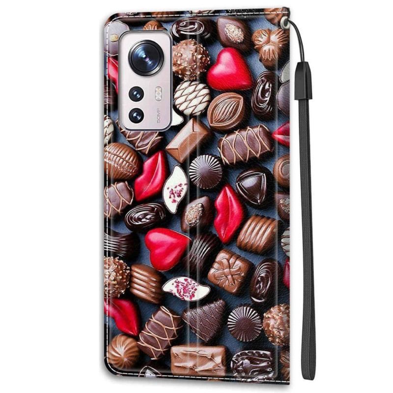 Housse Xiaomi 12 / 12X Chocolats à Lanière