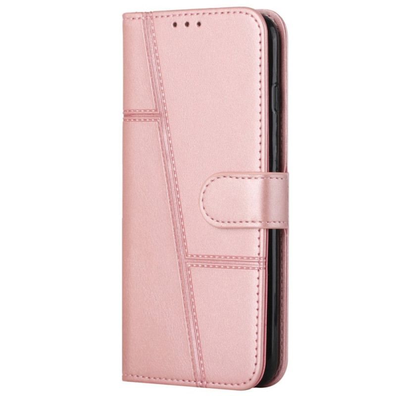 Housse Xiaomi 12 Lite Style Cuir Géométrique à Lanière