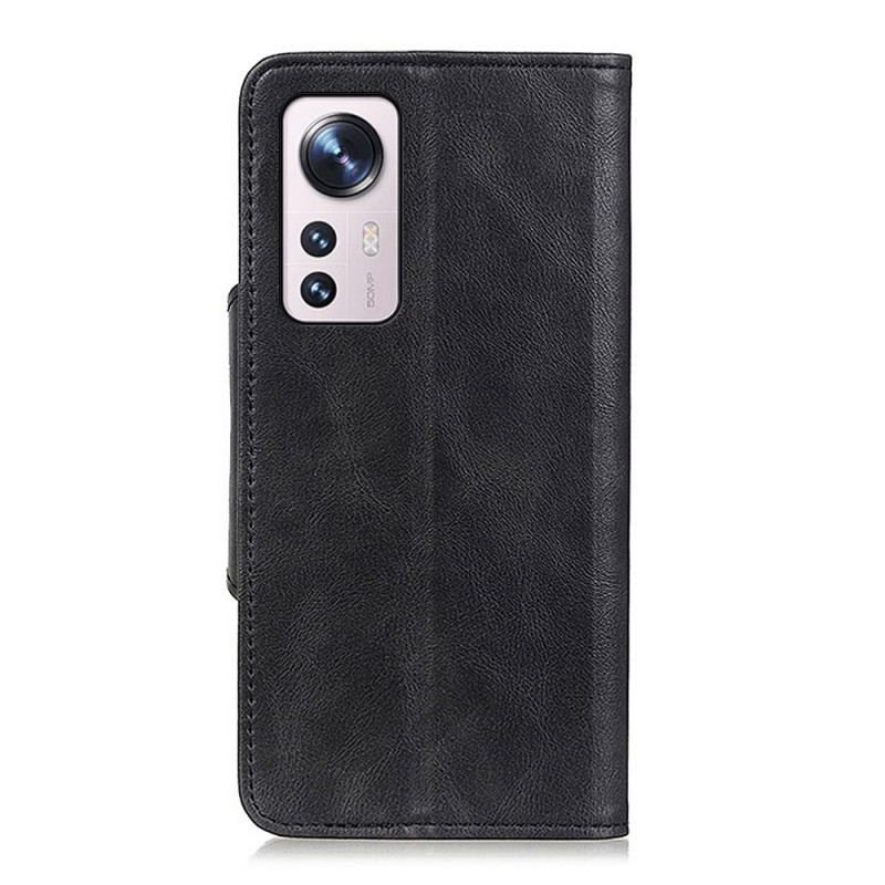 Housse Xiaomi 12 Pro Simili Cuir Vintage et Bouton