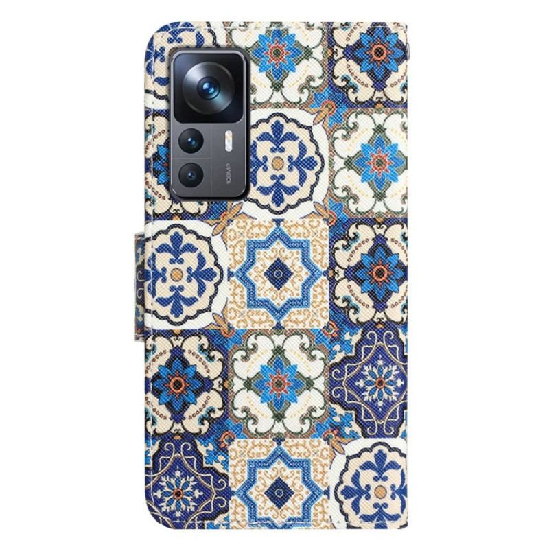 Housse Xiaomi 12T / 12T Pro Motifs Floraux avec Lanière