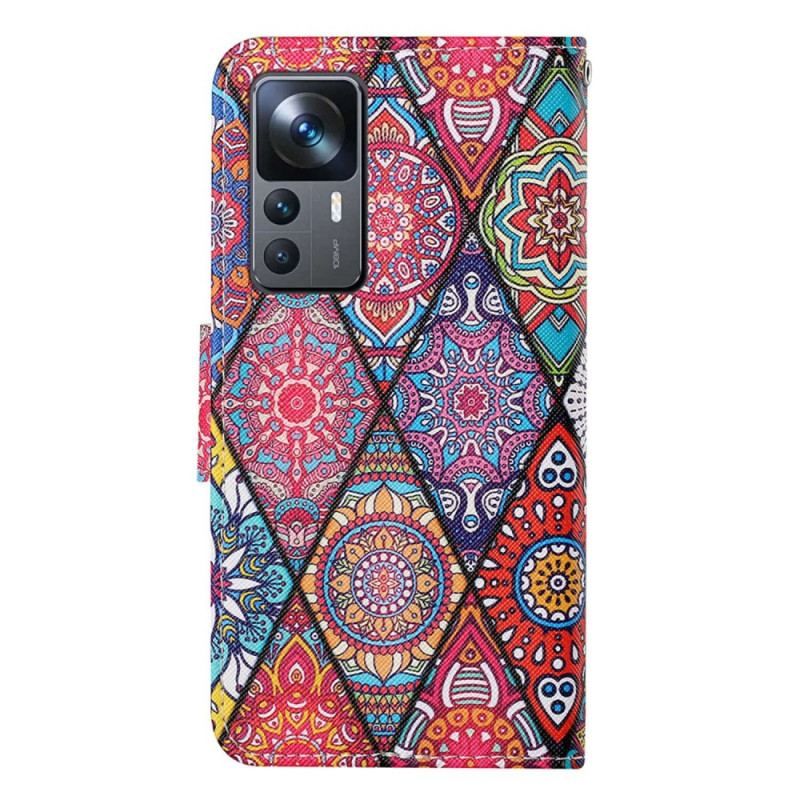 Housse Xiaomi 12T / 12T Pro Patchwork avec Lanière