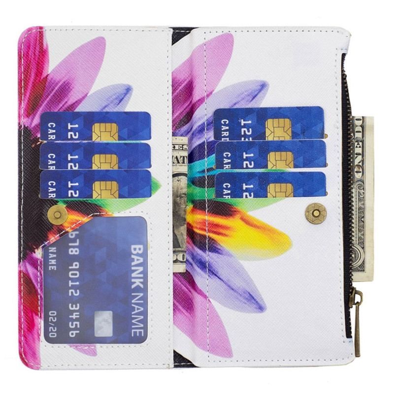 Housse Xiaomi 12T / 12T Pro Poche Zippée Fleur