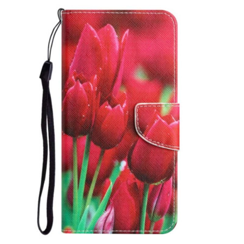 Housse Xiaomi 12T / 12T Pro Tulipes Lanière