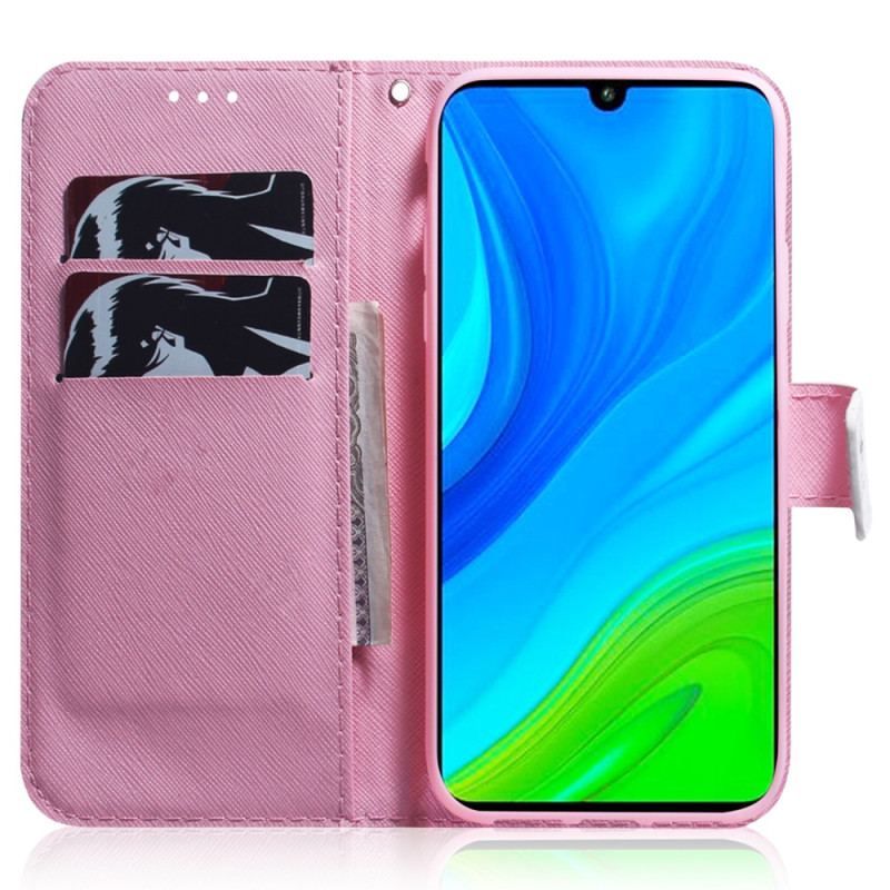 Housse Xiaomi 13 Fleur Rose à Lanière