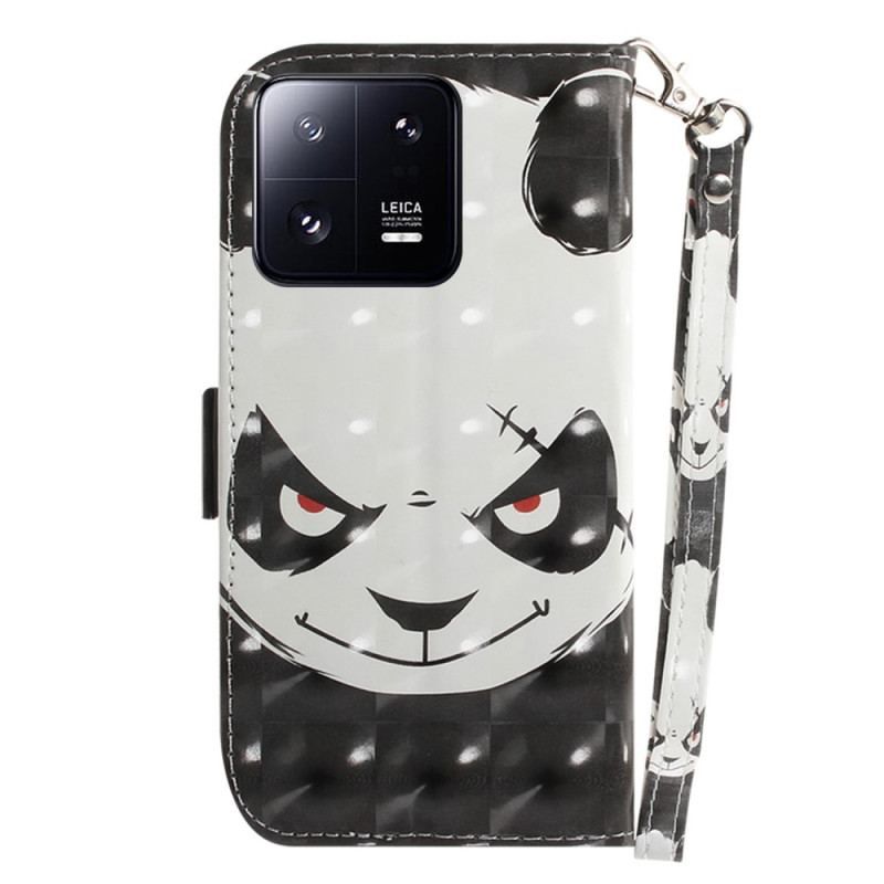 Housse Xiaomi 13 Pro Angry Panda à Lanière