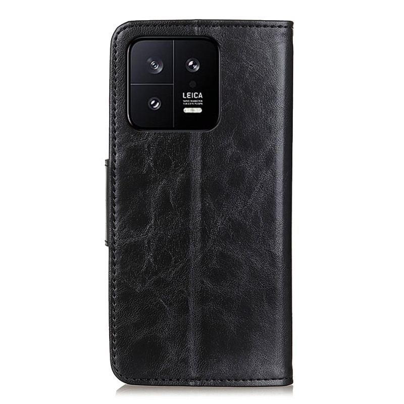 Housse Xiaomi 13 Pro Cuir Fendu Fermoir Réversible