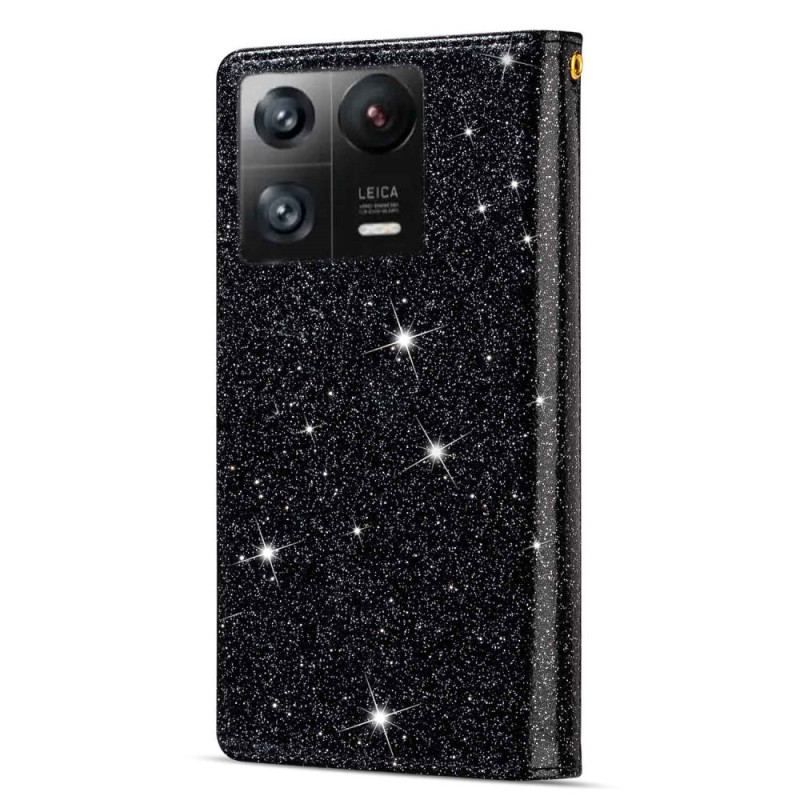 Housse Xiaomi 13 Pro Paillettes Portefeuille Zip