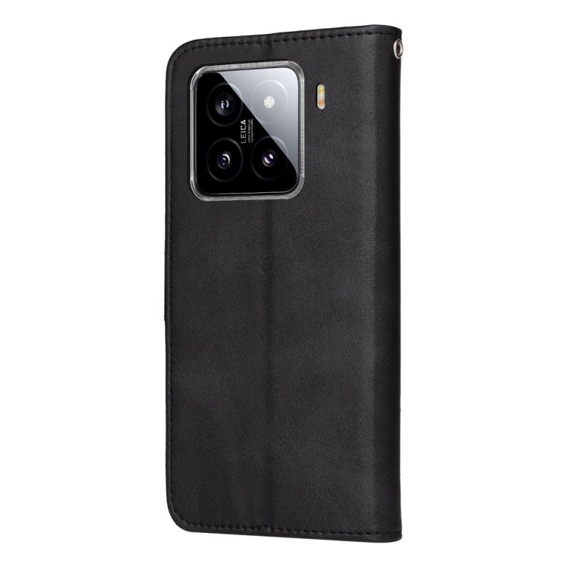 Housse Xiaomi 15 Effet Cuir Uni à Lanière