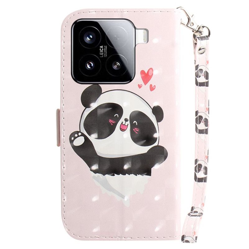 Housse Xiaomi 15 Panda Love à Lanière