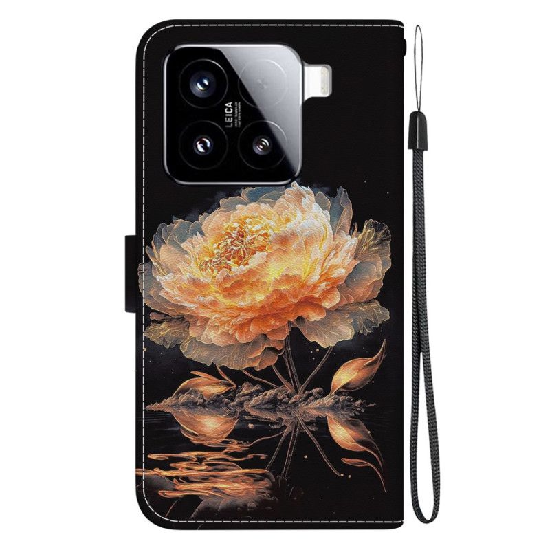 Housse Xiaomi 15 Pivoine Dorée