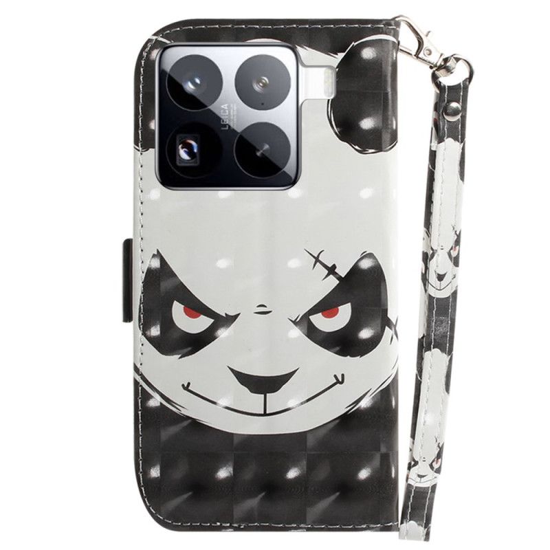 Housse Xiaomi 15 Pro Angry Panda à Lanière