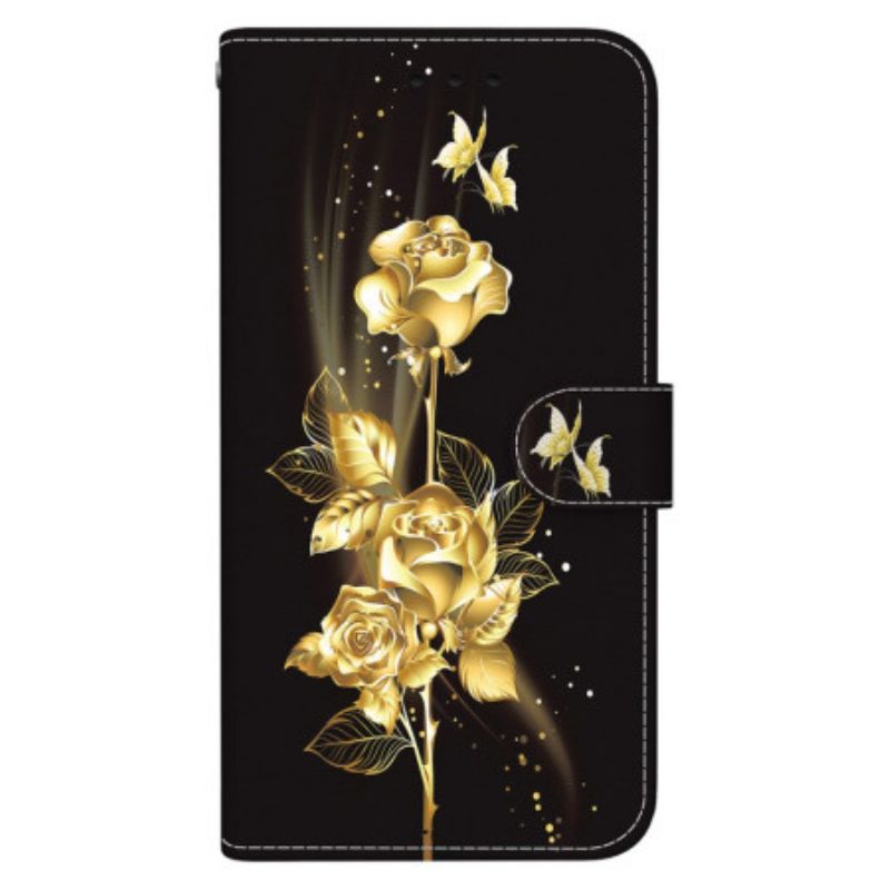 Housse Xiaomi 15 Pro Papillons Dorés et Rose