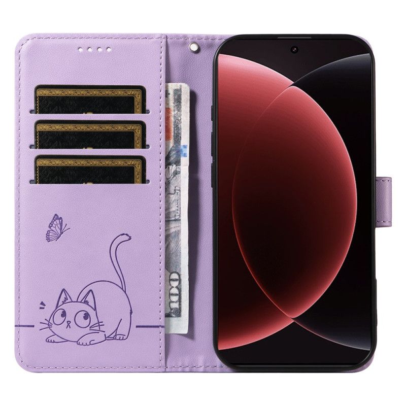 Housse Xiaomi 15 Ultra Graphique Chat à Lanière