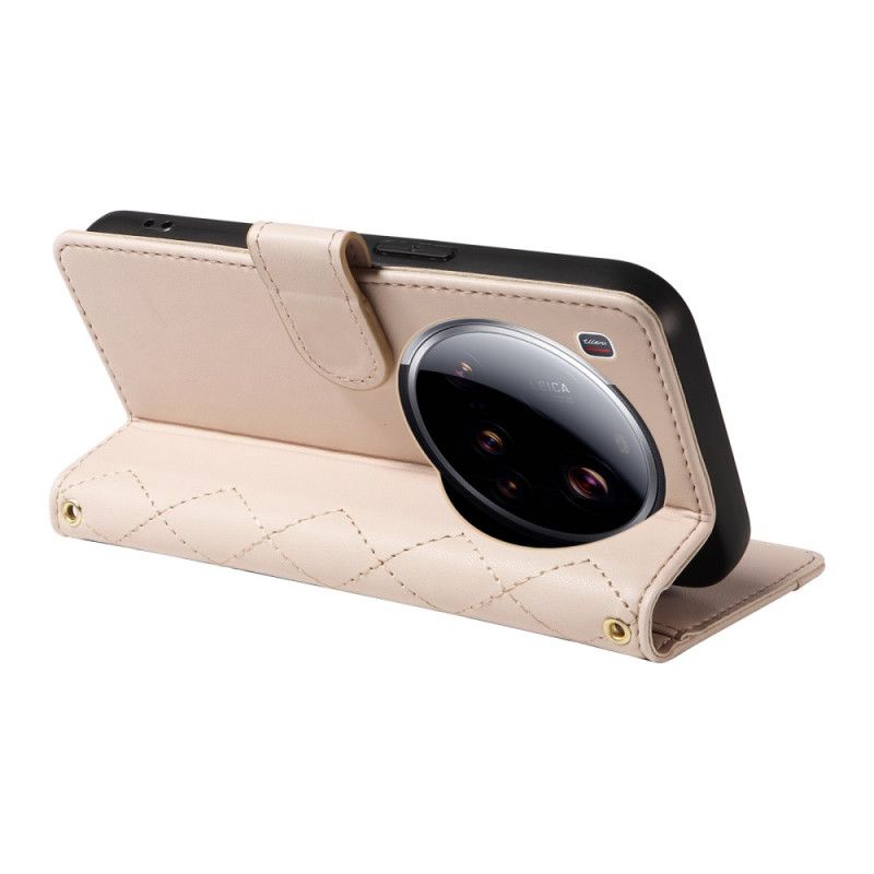 Housse Xiaomi 15 Ultra Matelassée avec Lanière et Bandoulière