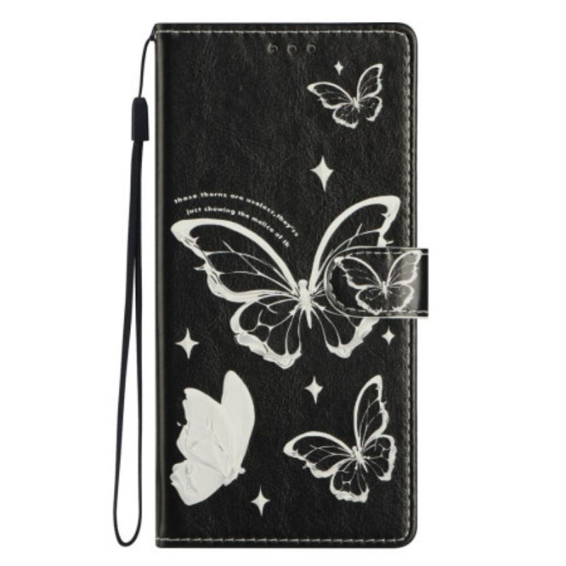 Housse Xiaomi 15T Papillons Noirs et Blancs