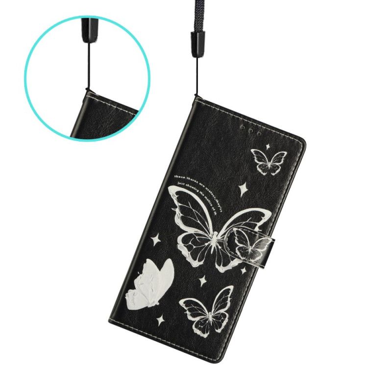 Housse Xiaomi 15T Papillons Noirs et Blancs