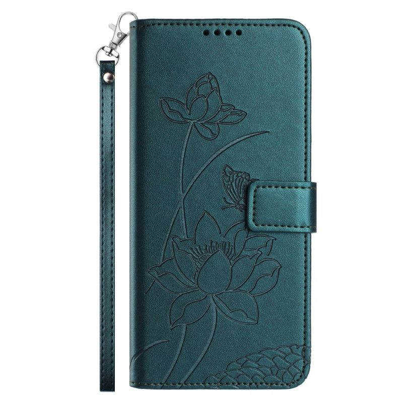 Housse Xiaomi 15T Pro Empreinte Florale avec Lanière