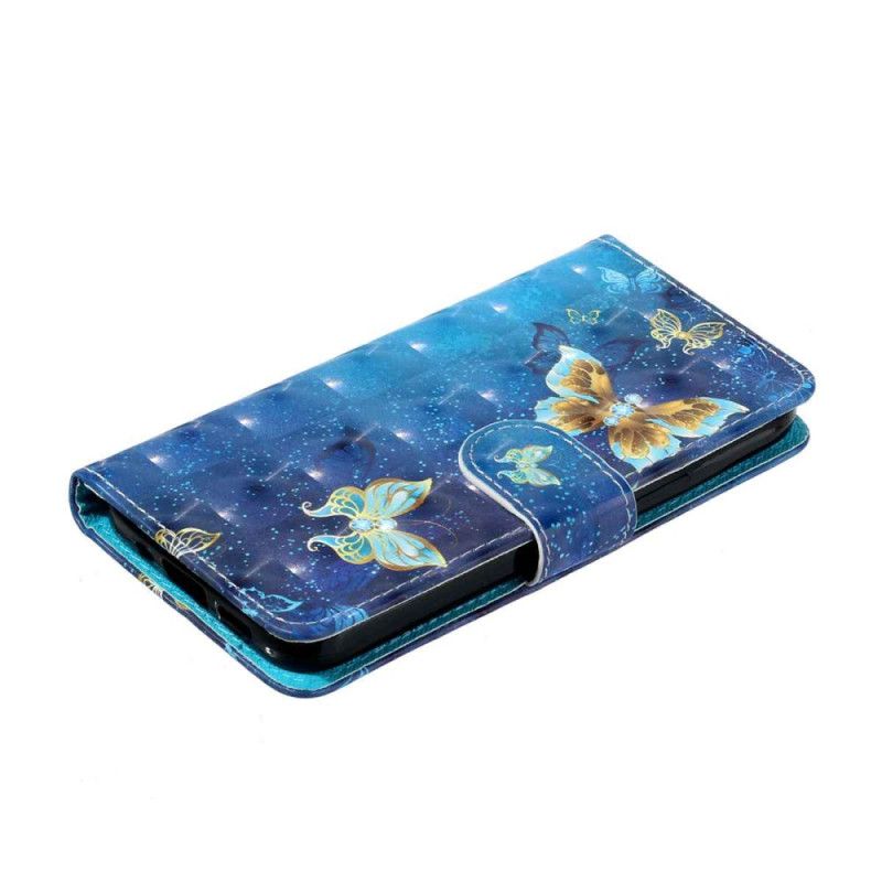 Housse Xiaomi 15T Pro Papillons Bleu et Or