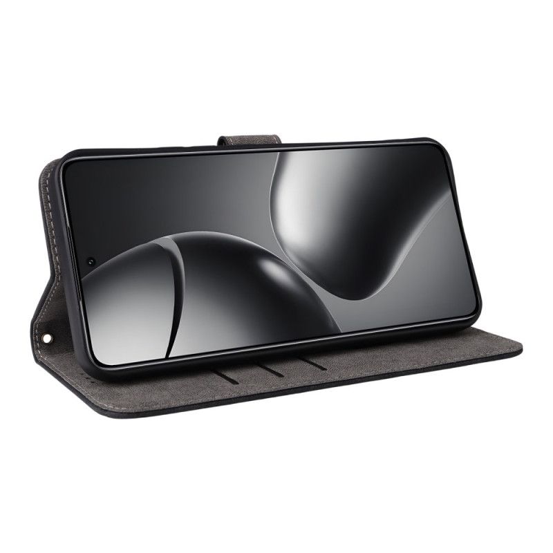 Housse Xiaomi 15T Pro Portefeuille RFID Effet Daim