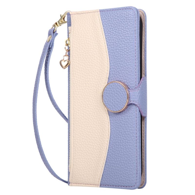 Housse Xiaomi 17 Portefeuille Bicolore avec Dragonne