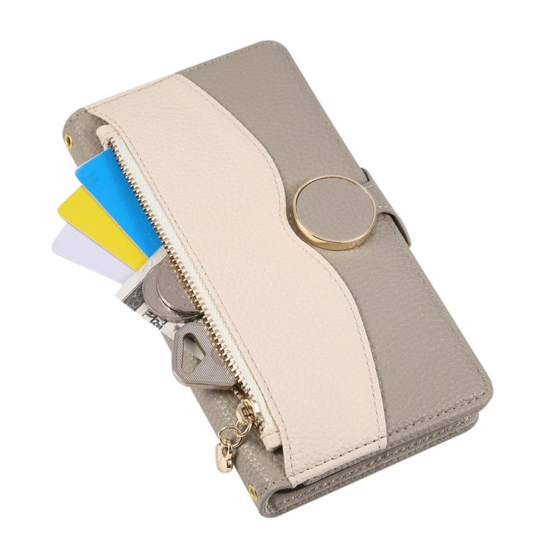 Housse Xiaomi 17 Portefeuille Bicolore avec Dragonne