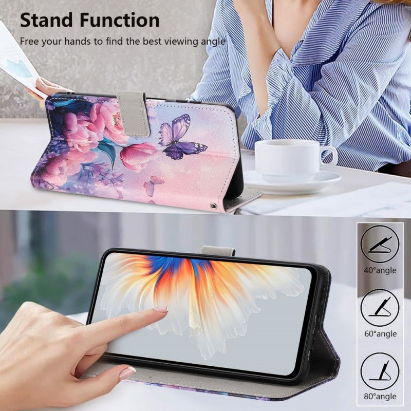 Housse Xiaomi 17 Pro Max Papillon et Fleurs Roses