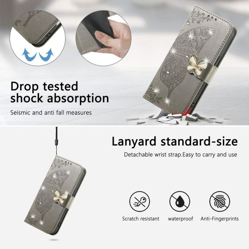 Housse Xiaomi 17 Pro Max Papillon et Strass