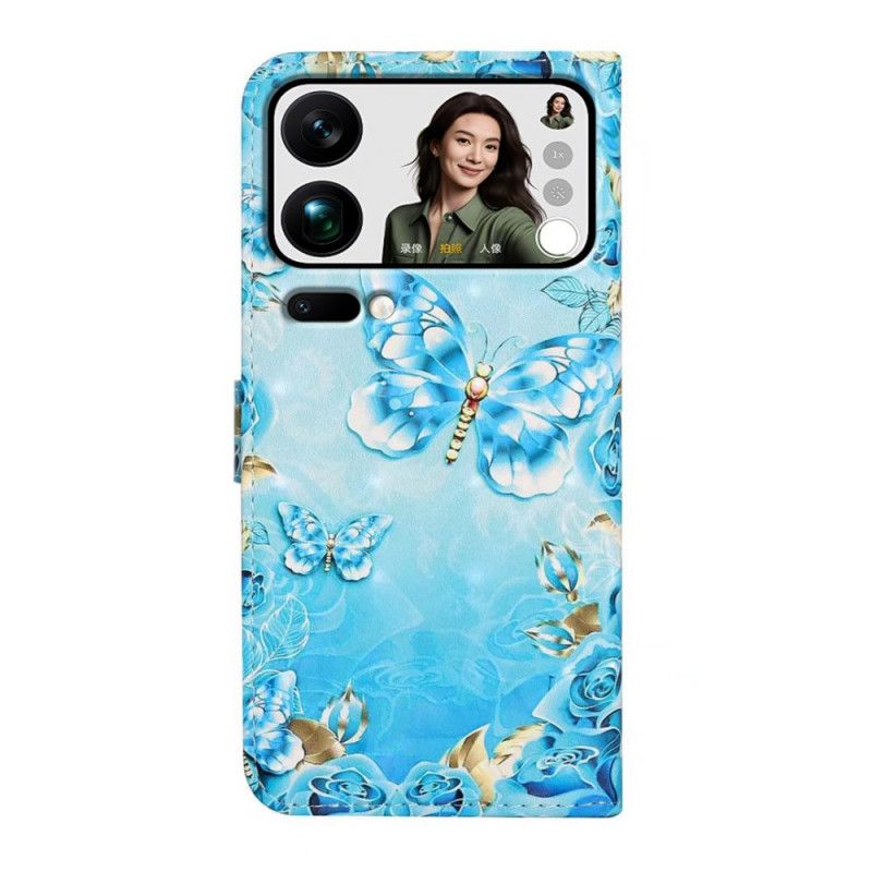 Housse Xiaomi 17 Pro Max Papillons et Diamants