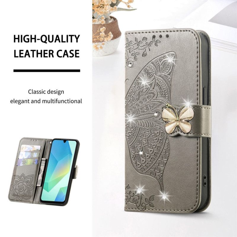 Housse Xiaomi 17 Pro Papillon 3D et Strass