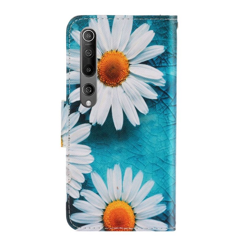 Housse Xiaomi Mi 10 / 10 Pro Marguerites À Lanière