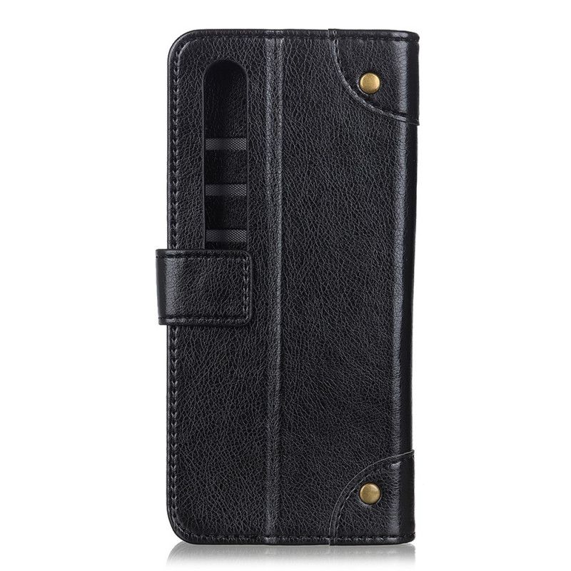 Housse Xiaomi Mi 10 / 10 Pro Style Cuir Nappa Rivets Vintage