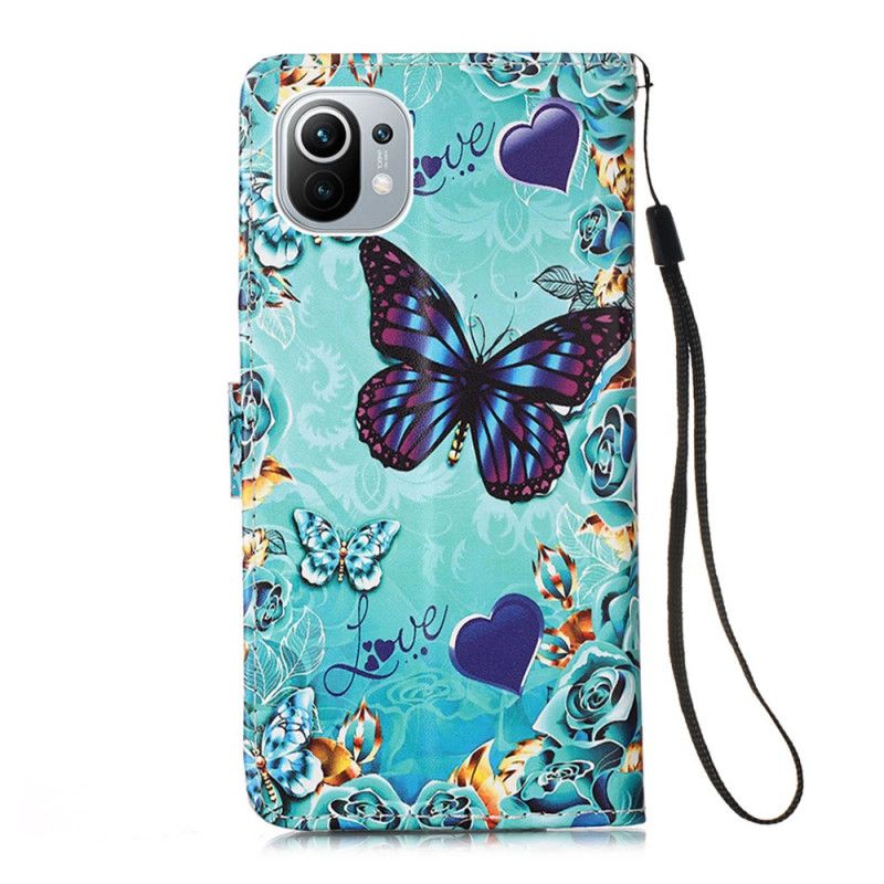 Housse Xiaomi Mi 11 Papillons Dorés