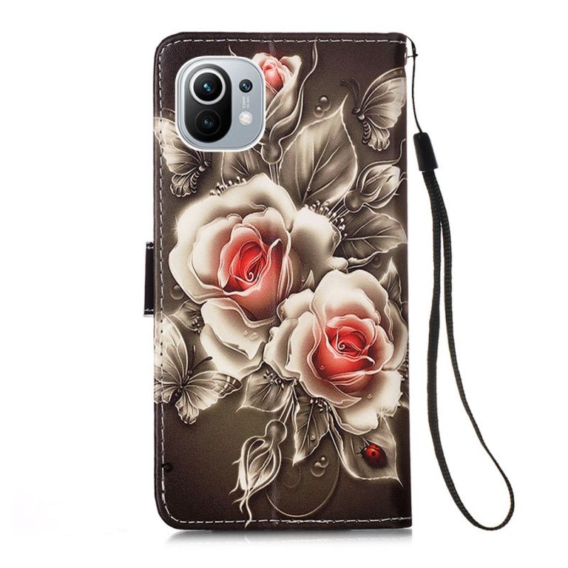 Housse Xiaomi Mi 11 Roses Dorées