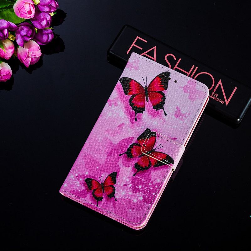 Étui Housse Xiaomi Mi 11 Simili Cuir Texturé Papillons