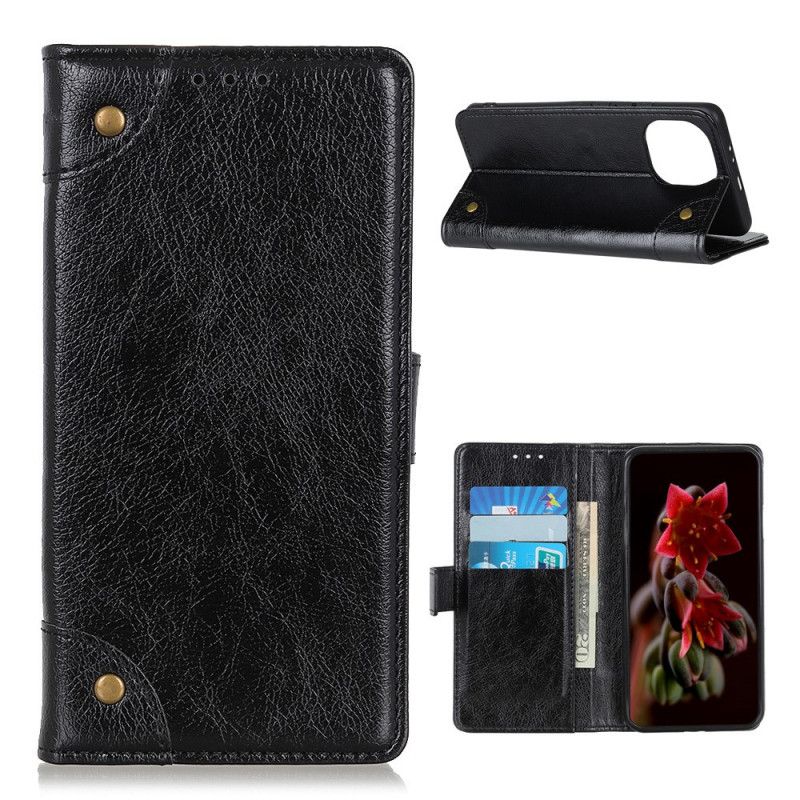 Housse Xiaomi Mi 11 Style Cuir Nappa Rivets Vintage