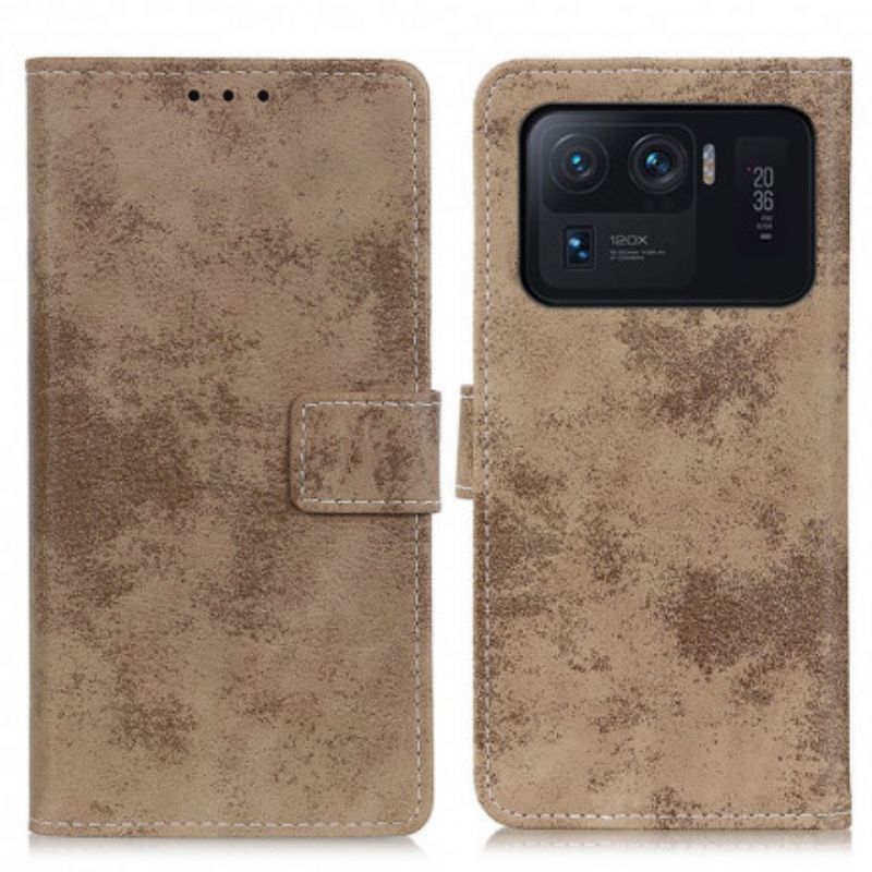 Housse Xiaomi Mi 11 Ultra Effet Cuir Vintage