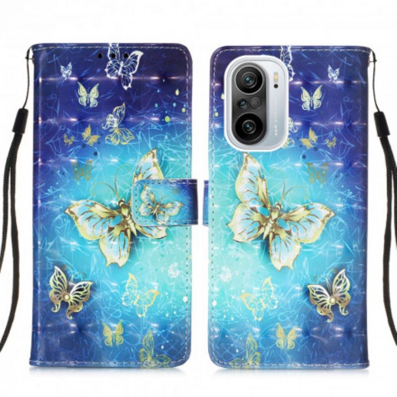 Housse Xiaomi Mi 11i 5G / Poco F3 Papillons Dorés