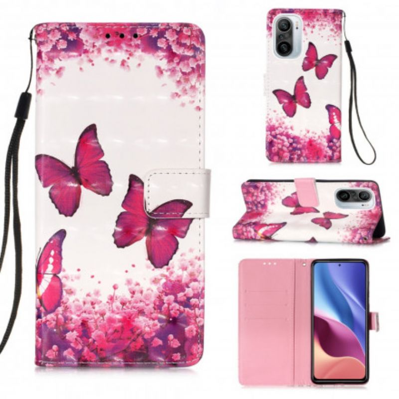 Housse Xiaomi Mi 11i 5G / Poco F3 Papillons Rouges